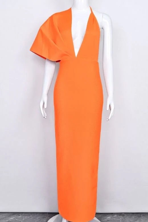 Blake Bandage Maxi Dress Apricot Orange