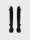 Elvera Buckle Detail Rubber Gumboots Black