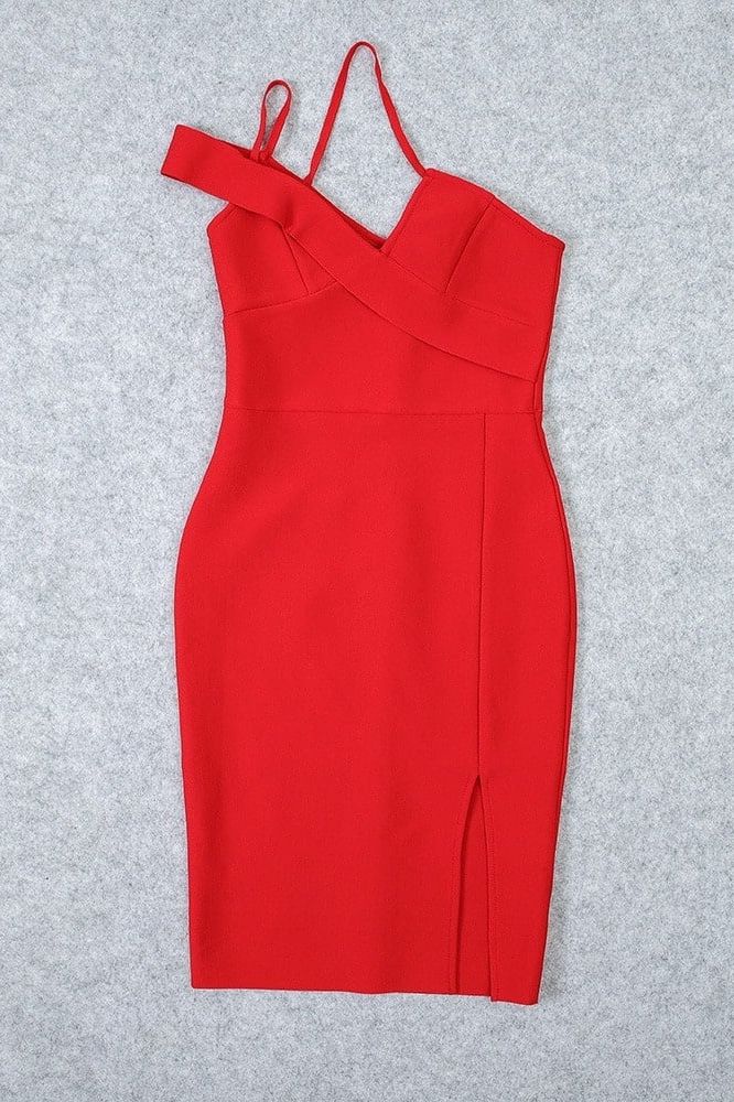 Luna Bodycon Midi Dress Lipstick Red