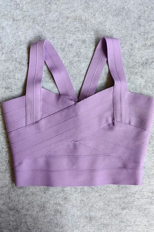 Jay Bandage Crop Top Violet Purple