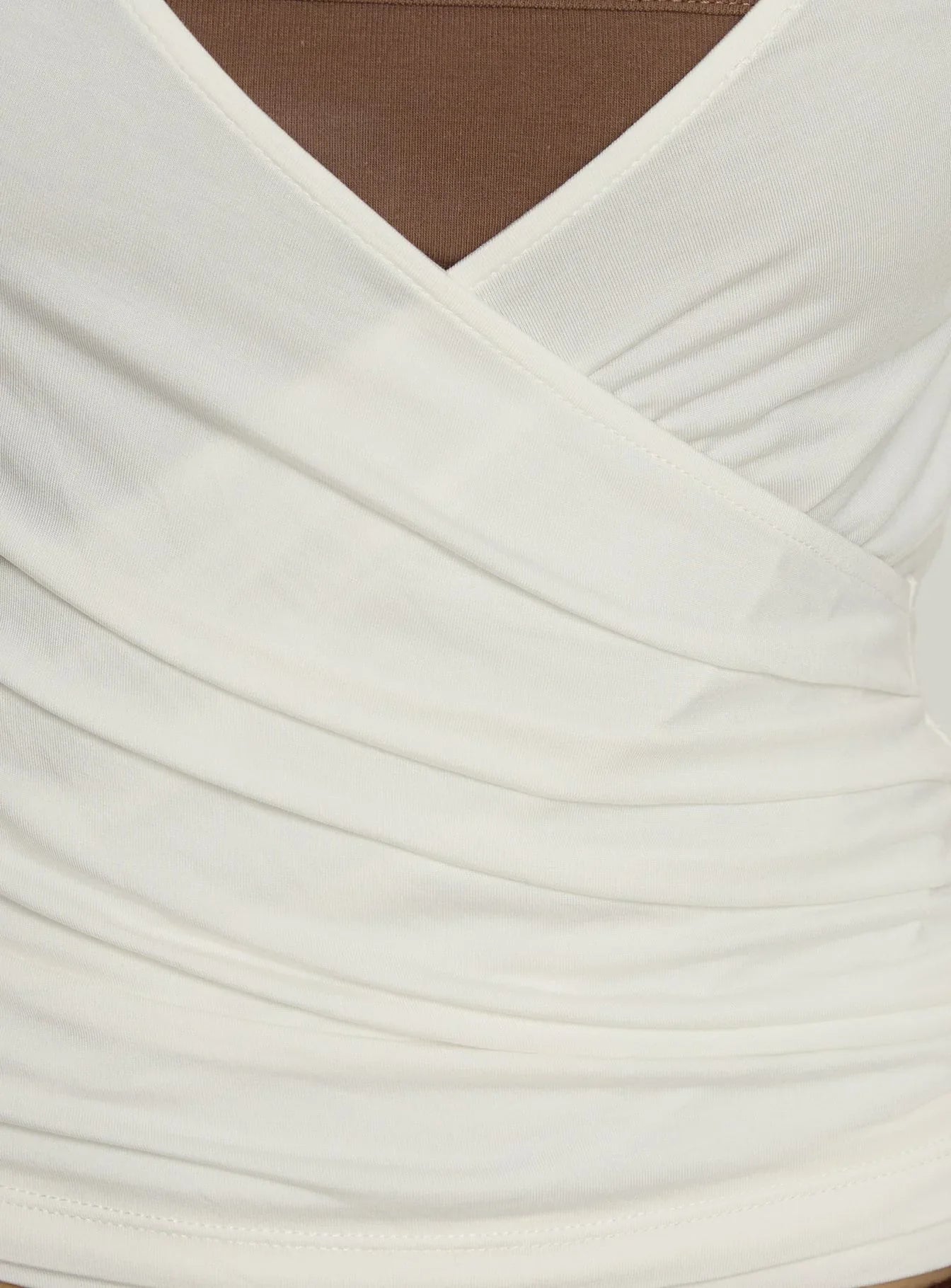 Sylka Long Sleeve Jersey Wrap Top White
