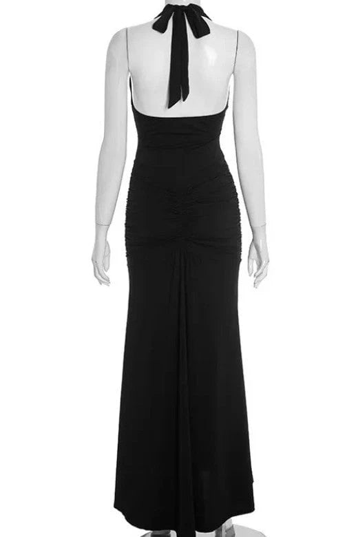 Bella Bodycon Wrap Maxi Dress Classic Black