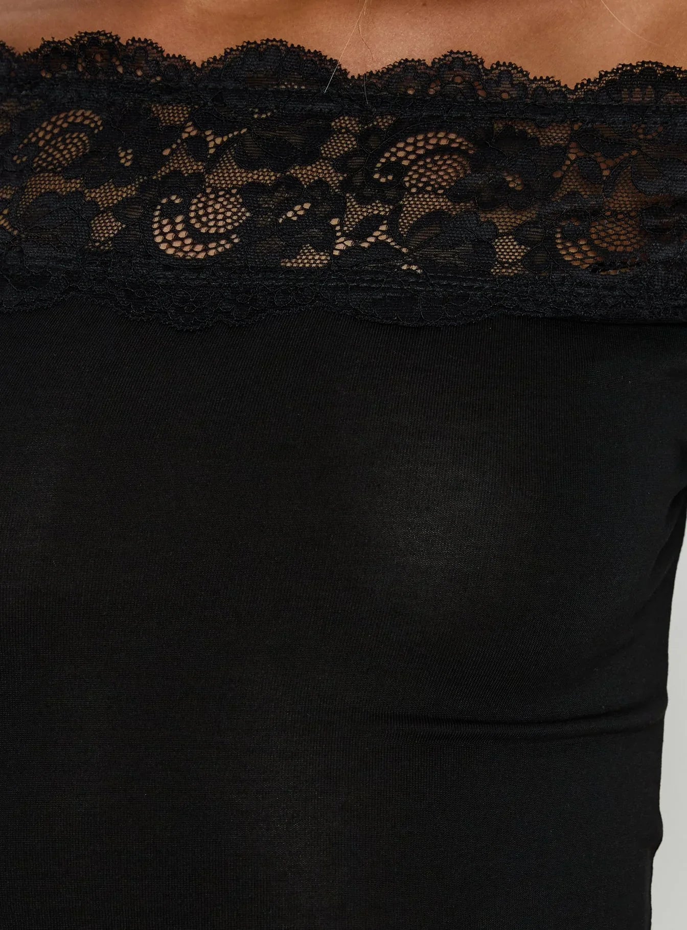 Breiann Lace Off Shoulder Short Sleeve Top Black