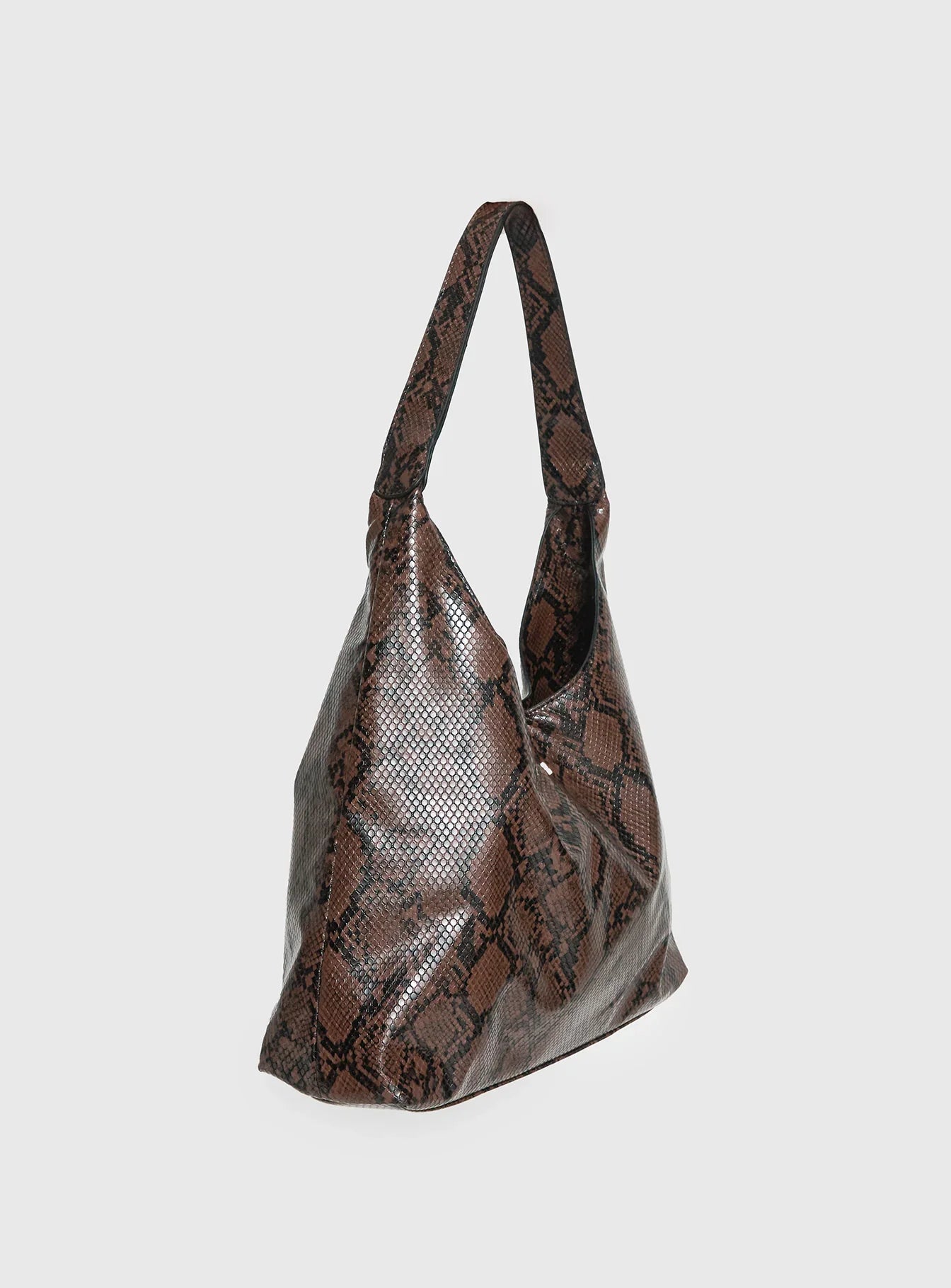 Peta Jain Jami Slouch Bag Chocolate Snake