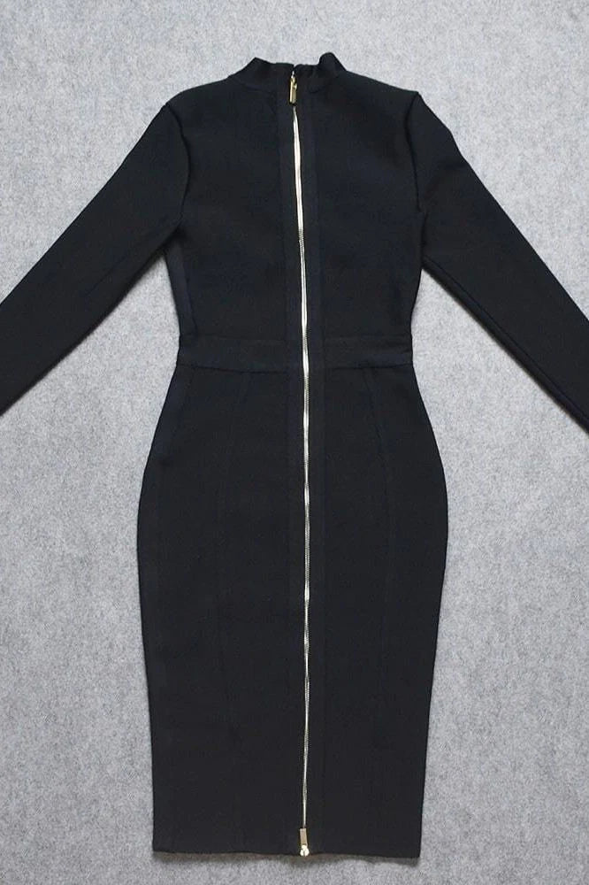 Dee Long Sleeve Bandage Dress Classic Black