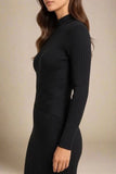 Jane Long Sleeve Bodycon Midi Dress Classic Black