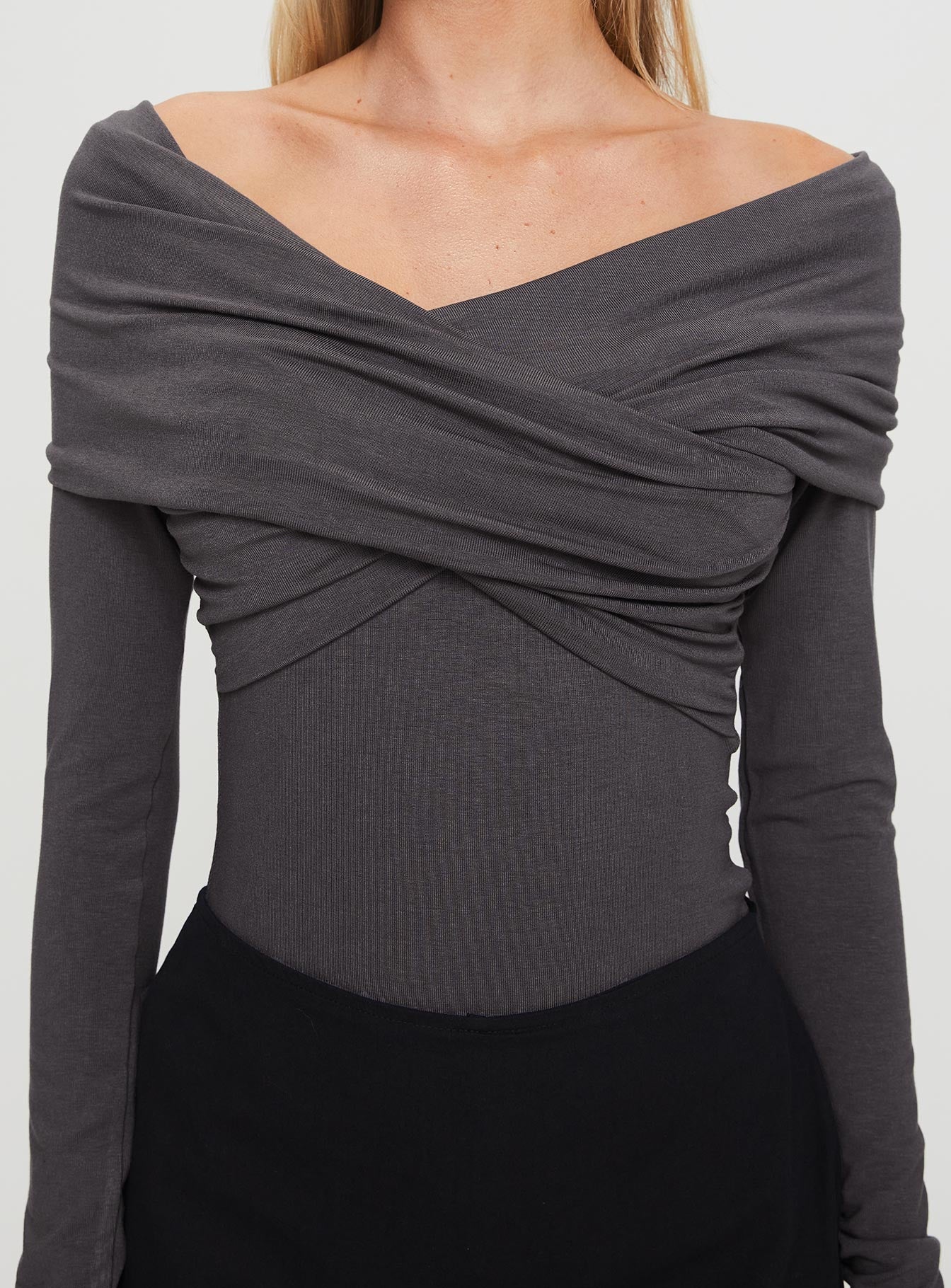Sundlow Off Shoulder Bodysuit Slate