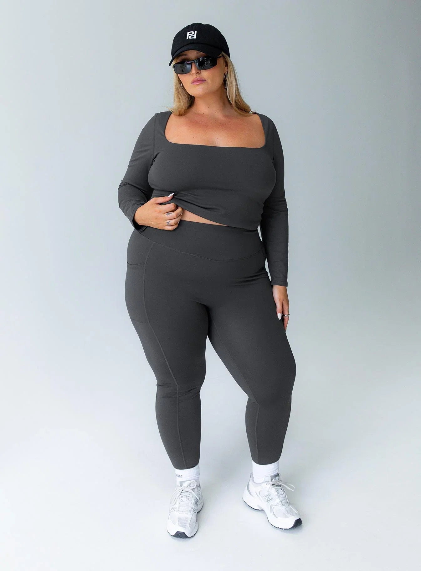 Unstoppable Activewear 7 8 Leggings Grey Curve