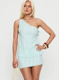 Braylee One Shoulder Backless Set Blue