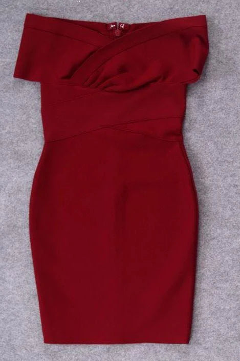 Bea Bandage Dress Red Wine