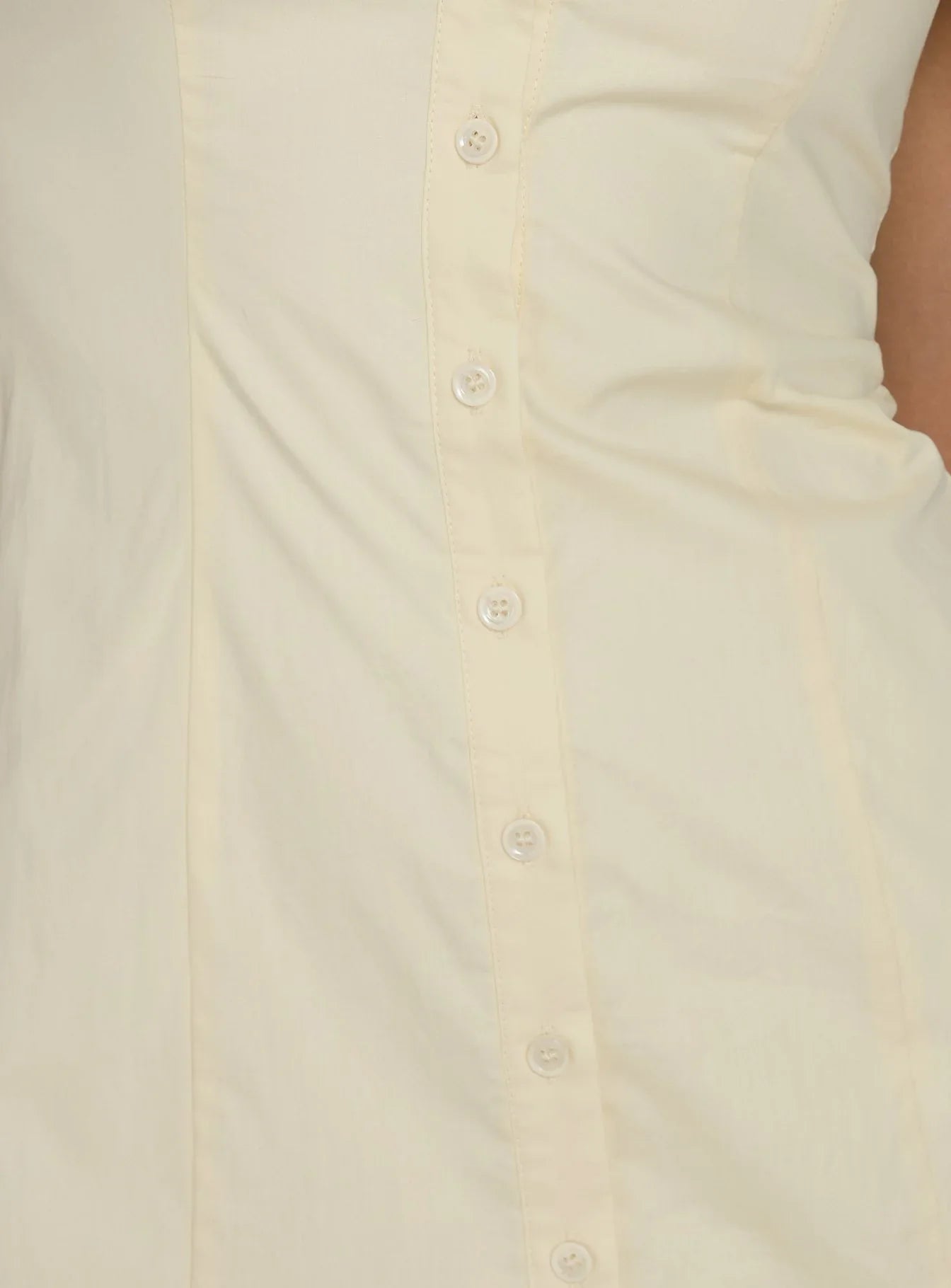 Marisella Button Down Mini Dress Butter Yellow
