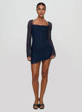 Bilbao Long Sleeve Mini Dress Navy