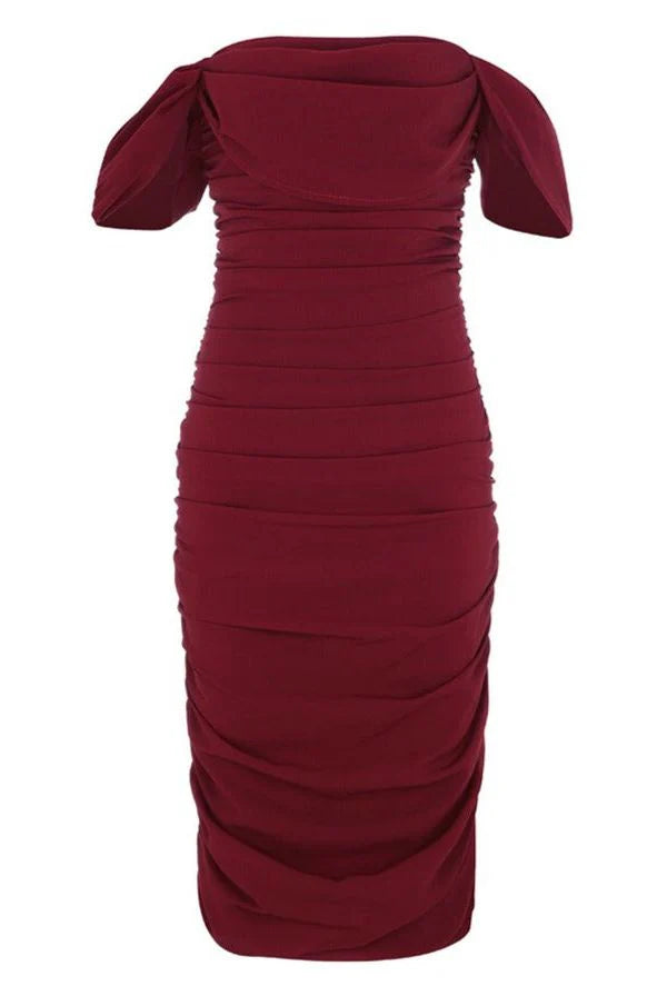 Zia Bodycon Wrap Dress Red Wine