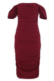 Zia Bodycon Wrap Dress Red Wine Sale