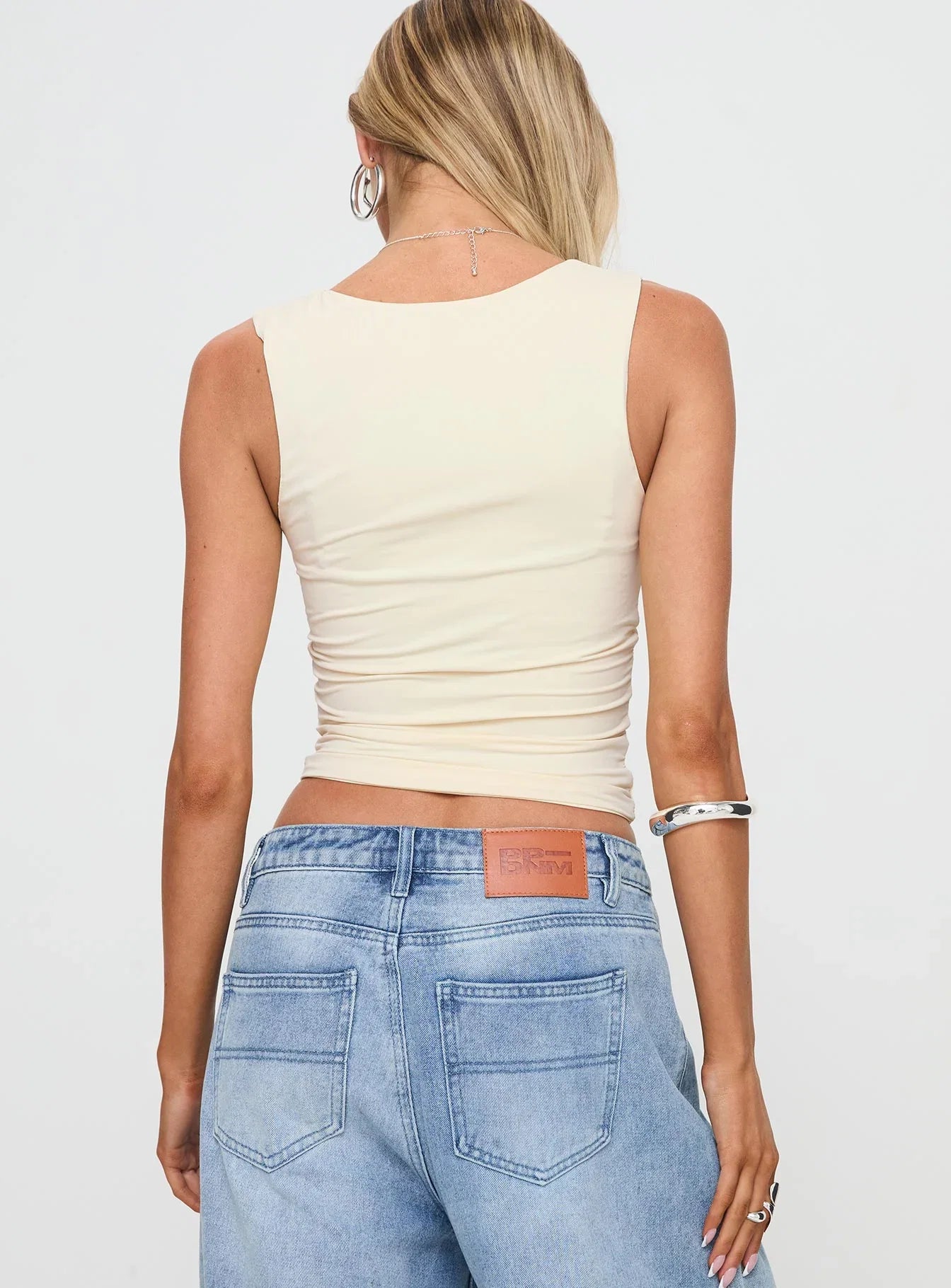 Back In Time Top Cream Blue
