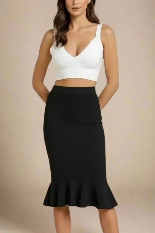 Bee Bandage Crop Top White Pearl