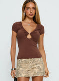 Revolving Door Keyhole Cutout Top Chocolate