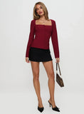 Gaskin Long Sleeve Top Burgundy