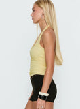 Eye Candy Ruched Halter Top Lemon