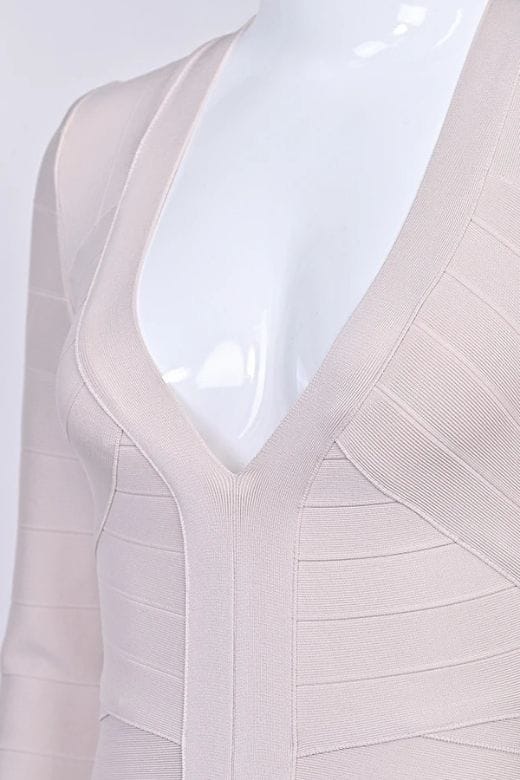 Lisa Long Sleeve Bandage Mini Dress Cream