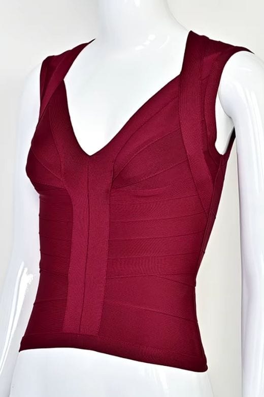 Sabrina Bandage Top Red Wine