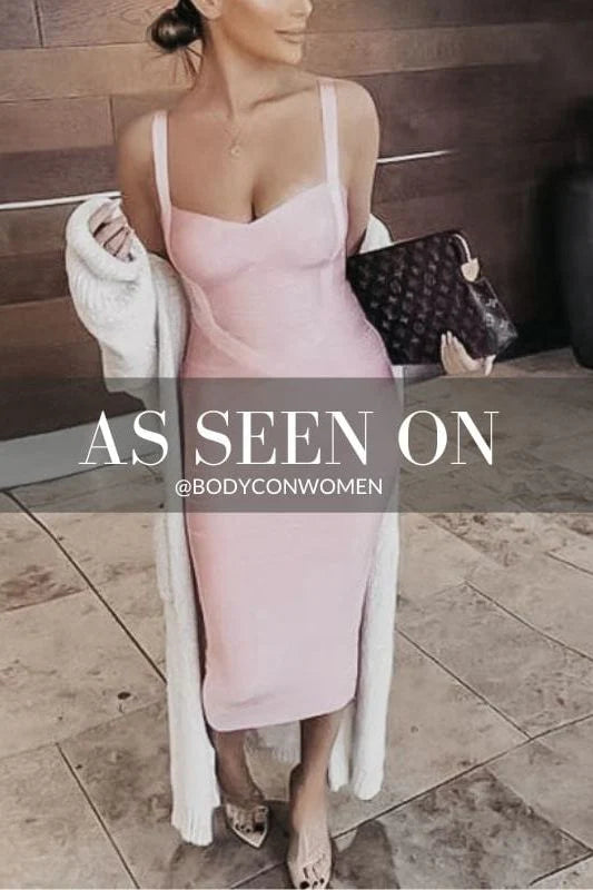 Heidi Bandage Midi Dress Dusty Pink