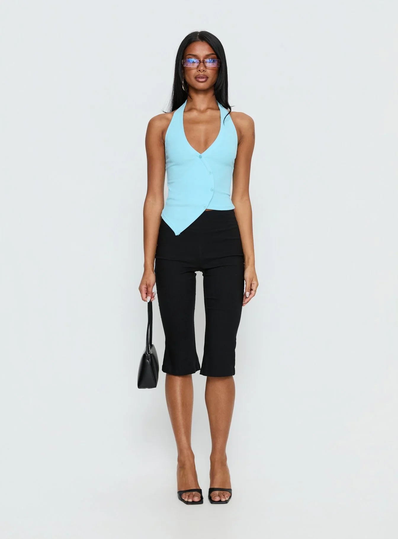 Avrilla Wrap Knit Top Blue