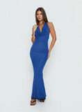 Jazminah Halter Cowl Neck Maxi Dress Royal Blue