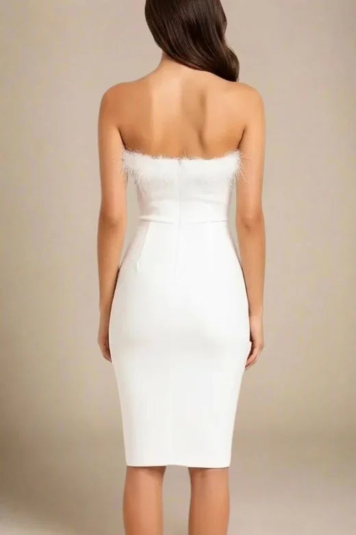 Erin Bandage Dress White Pearl