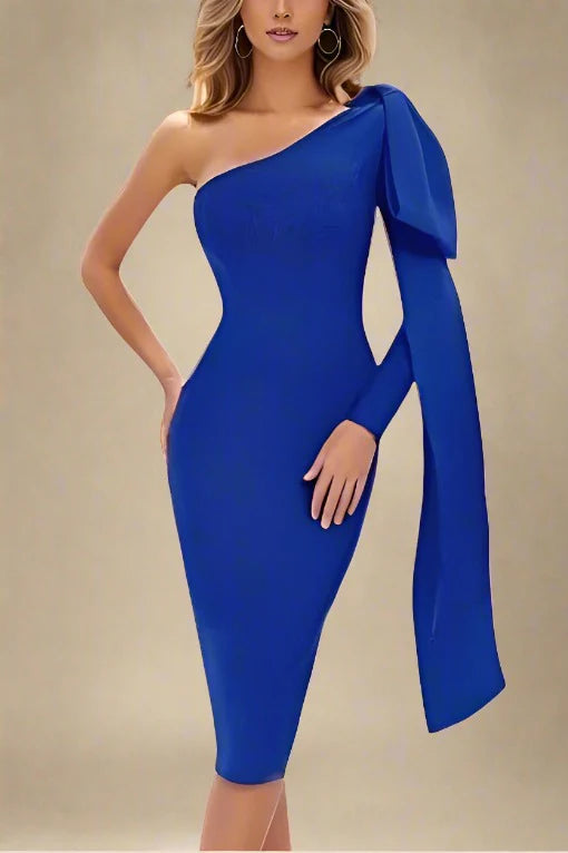 Lela Long Sleeve Bandage Midi Dress Royal Blue Sale