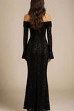 Rose Long Sleeve Bodycon Maxi Dress Classic Black