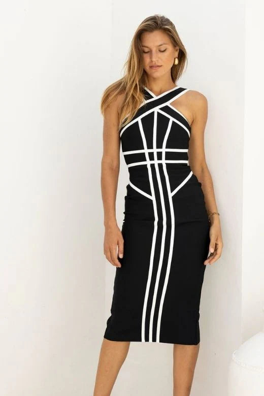 Suki Bandage Midi Dress Classic Black
