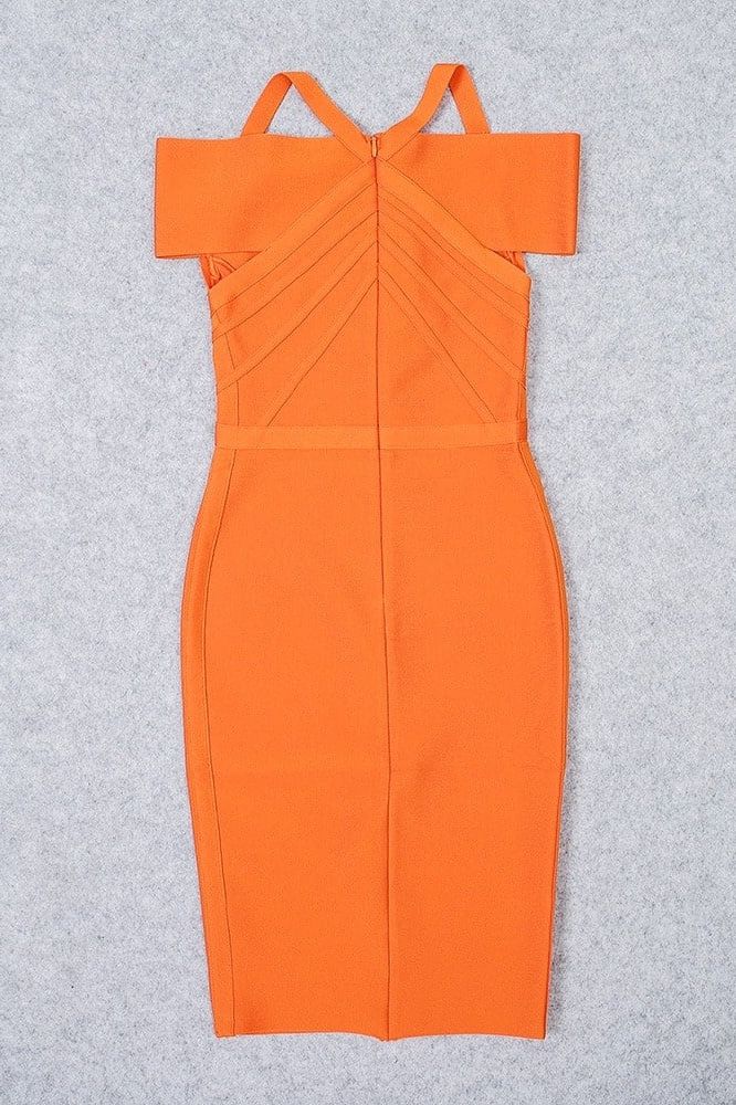 Leo Bandage Midi Dress Apricot Orange Sale