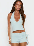 Daily Define Halter Tank Top Blue