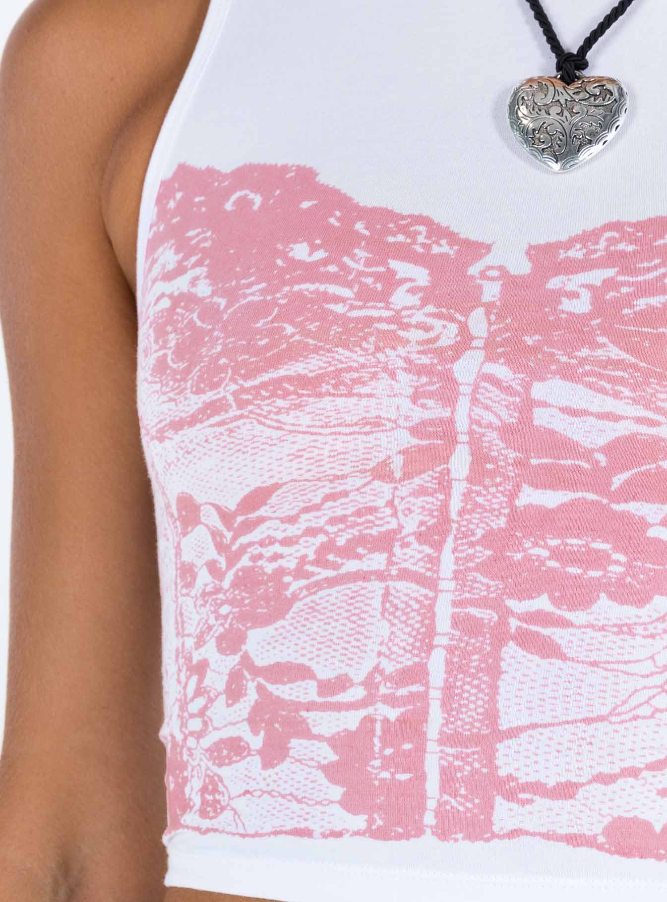 Monlo Top White Pink