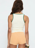 Sardina Contrast Trim Tank Top Cream Green