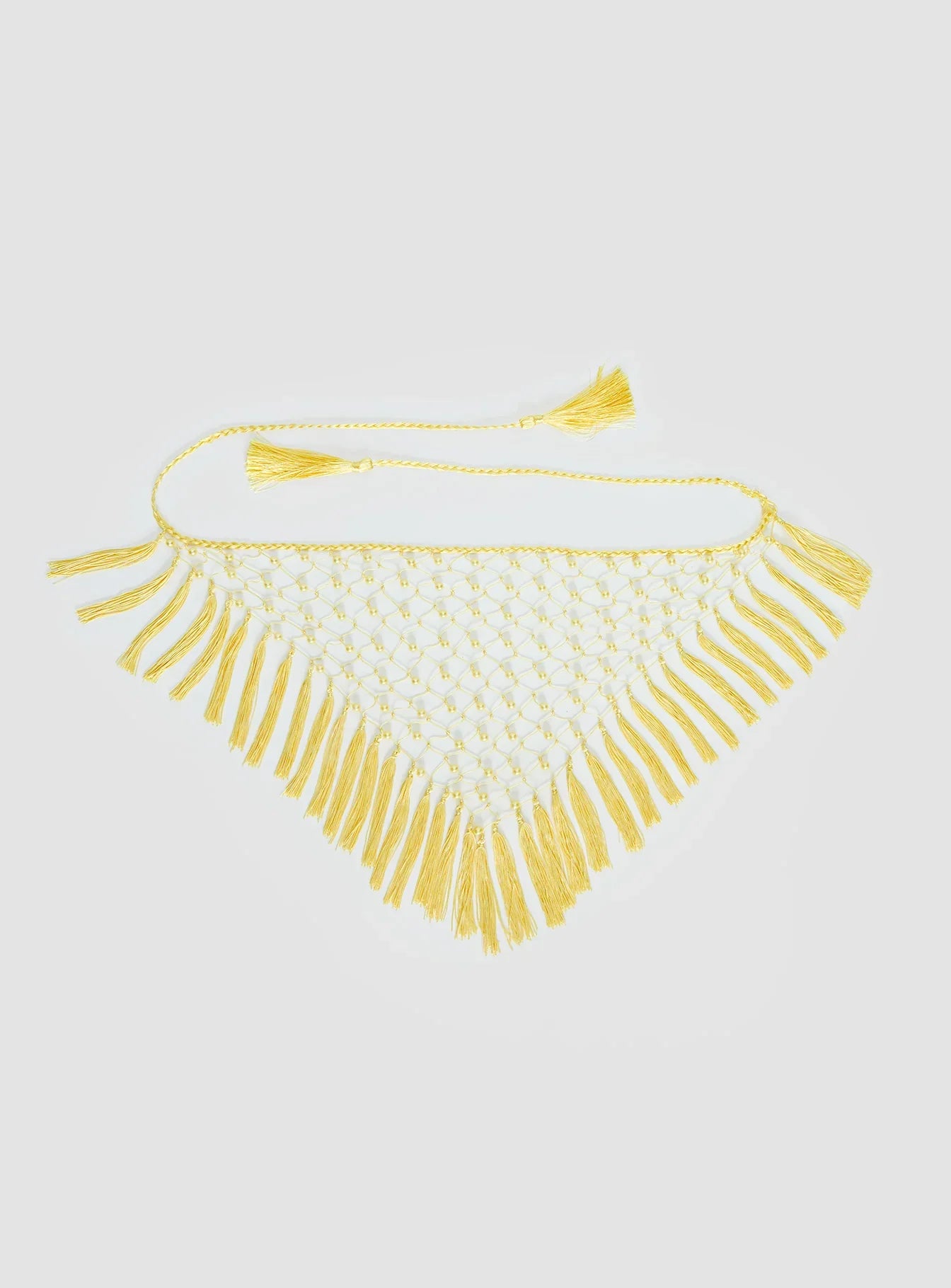 Lynnsey Beaded Tassel Wrap Belt Butter