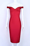 Breanna Bandage Dress Chilli Red