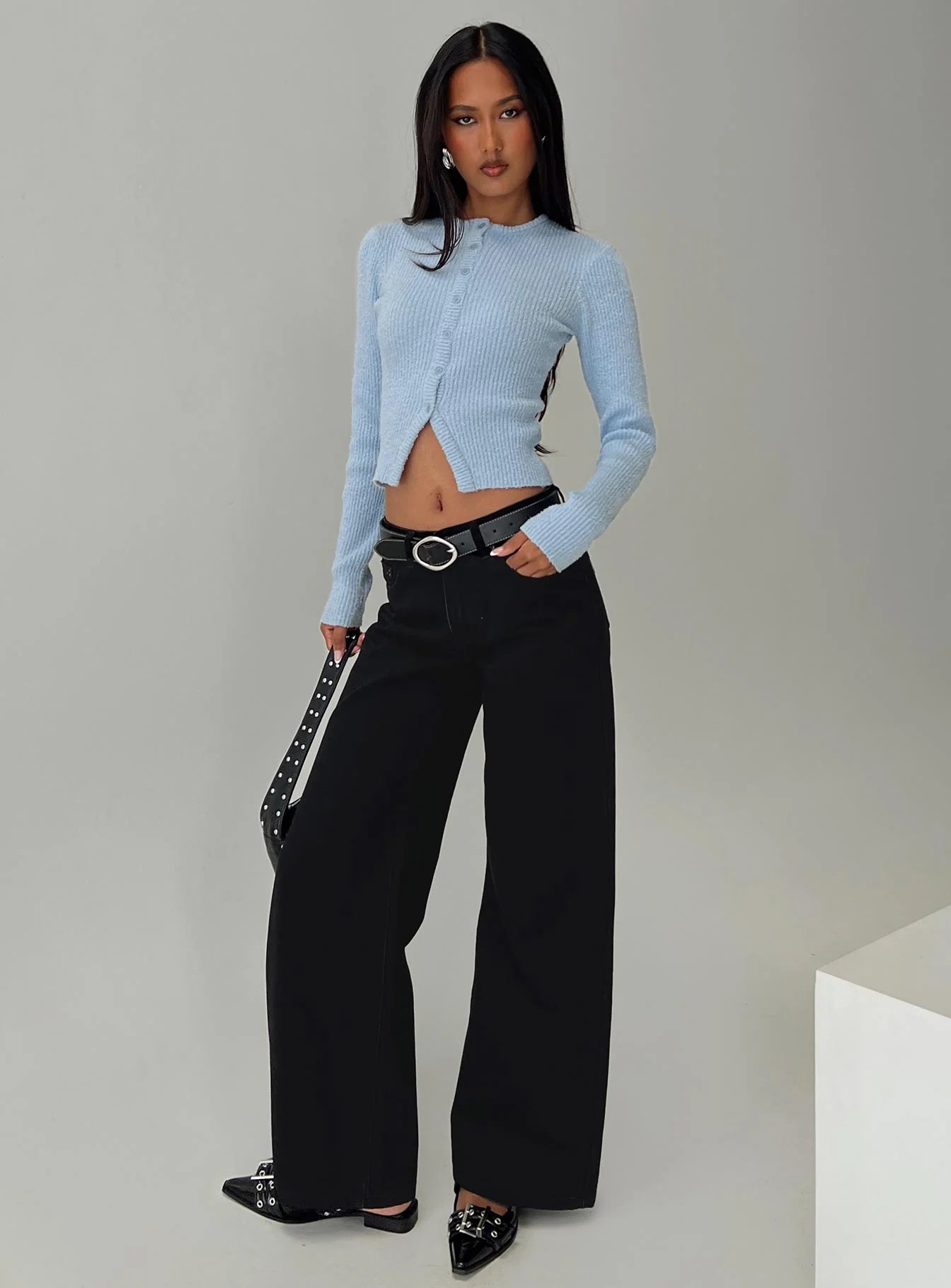 Suzu Long Sleeve Knit Top Blue