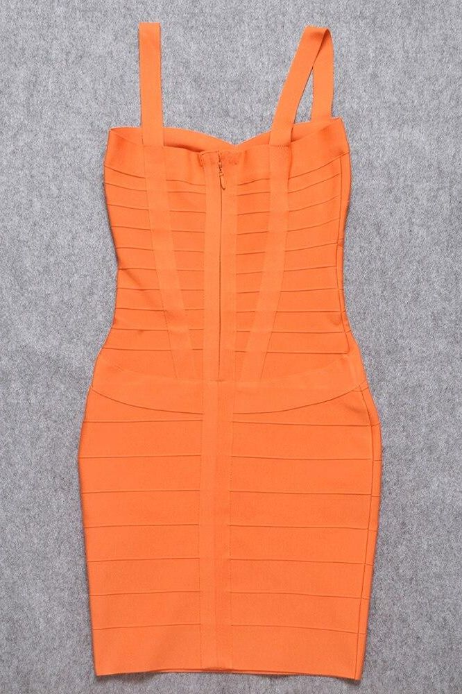 Heidi Bandage Mini Dress Apricot Orange