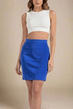 High Waist Bandage Mini Skirt Royal Blue
