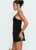 Piatta Wrap Playsuit Black