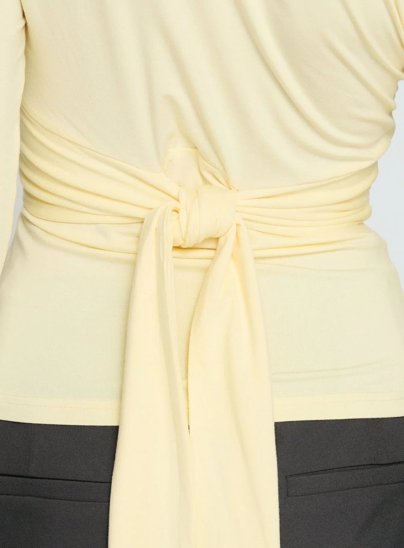 Madelon Long Sleeve Wrap Top Butter