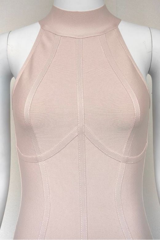 Lea Bandage Midi Dress Beige