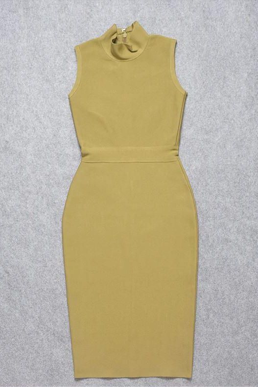 Grace Bandage Midi Dress Olive Green