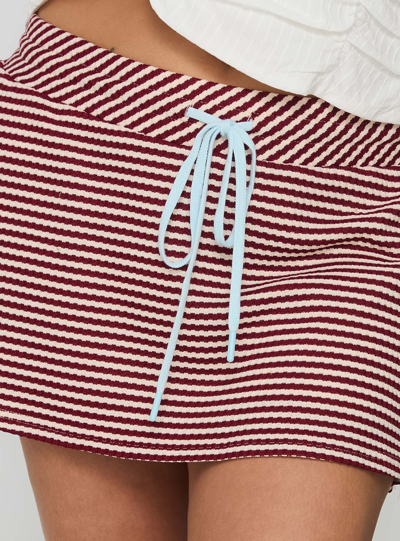 Bexi Textured Skort Red White Stripe Curve