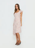 Avaline Asymmetrical Midi Skirt Pink