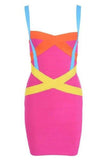 Heidi Bandage Mini Dress Hot Pink