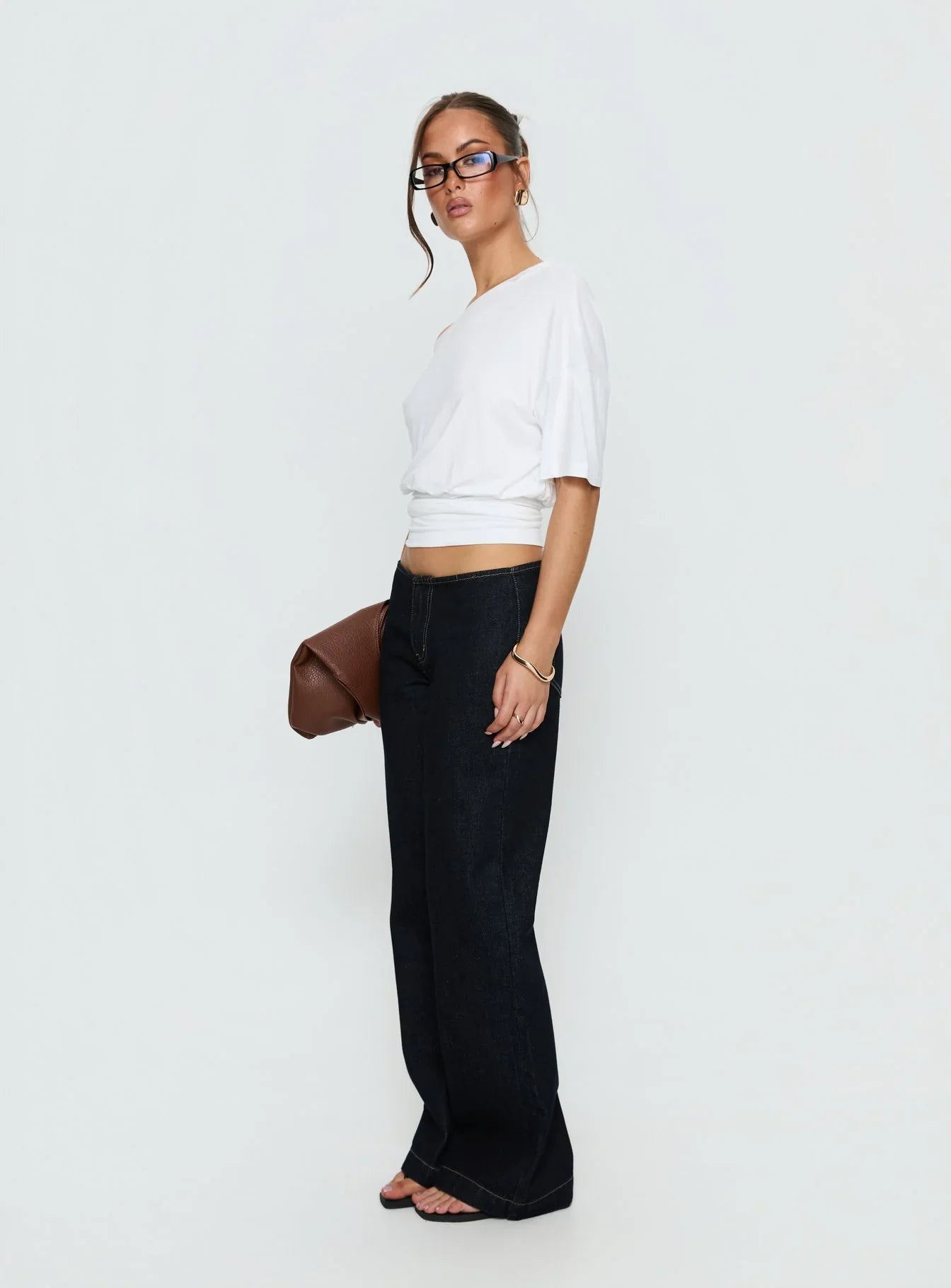 Buenos No Waist Low Rise Straight Leg Jeans Raw Denim