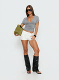 Osari Ruched Short Sleeve Jersey Top Grey